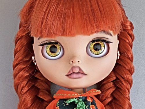 Custom Blythe doll Pippi Longstocking , OOAK Blythe Doll , Art Collectors Doll